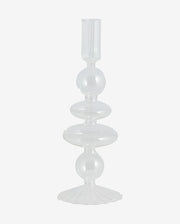 ERISKA lysestage i glas - h23 cm - klar glas - nordal.dk