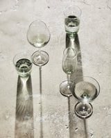 GARO champagneglas - h27,5 cm - klar glas/grøn - nordal.dk