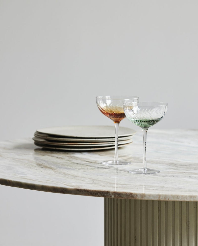 GARO cocktailglas - h18 cm - klar glas/grøn - nordal.dk