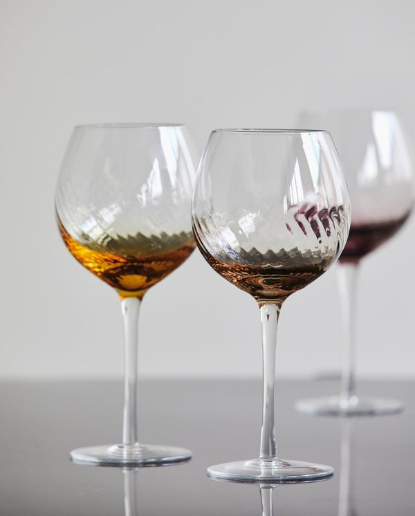 GARO vinglas - h23 cm - klar glas/brun - nordal.dk