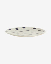 GRAINY frokosttallerken i keramik - ø21 cm - sand/blå - nordal.dk