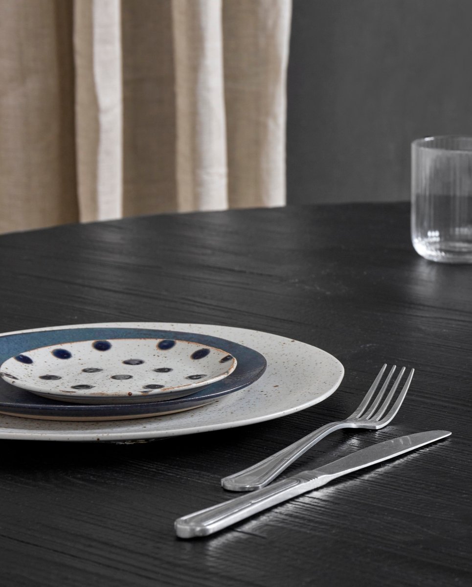 GRAINY underkop / kagetallerken - ø14 cm - sand/blå - nordal.dk