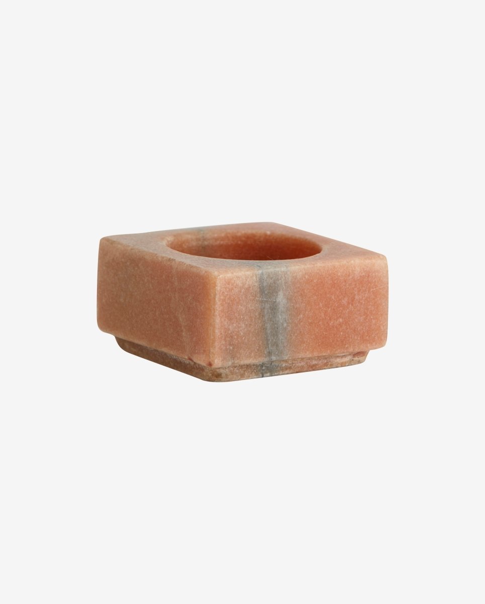 HAIDA fyrfadsstage i marmor - h3 cm - rosa - nordal.dk