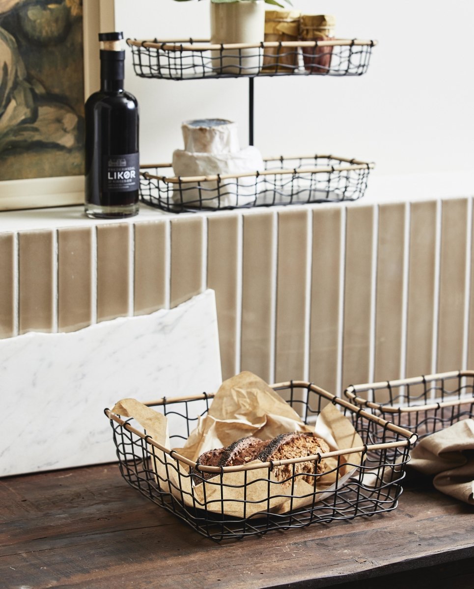 HANA opbevaringskurve i sort metalflet - sort - nordal.dk