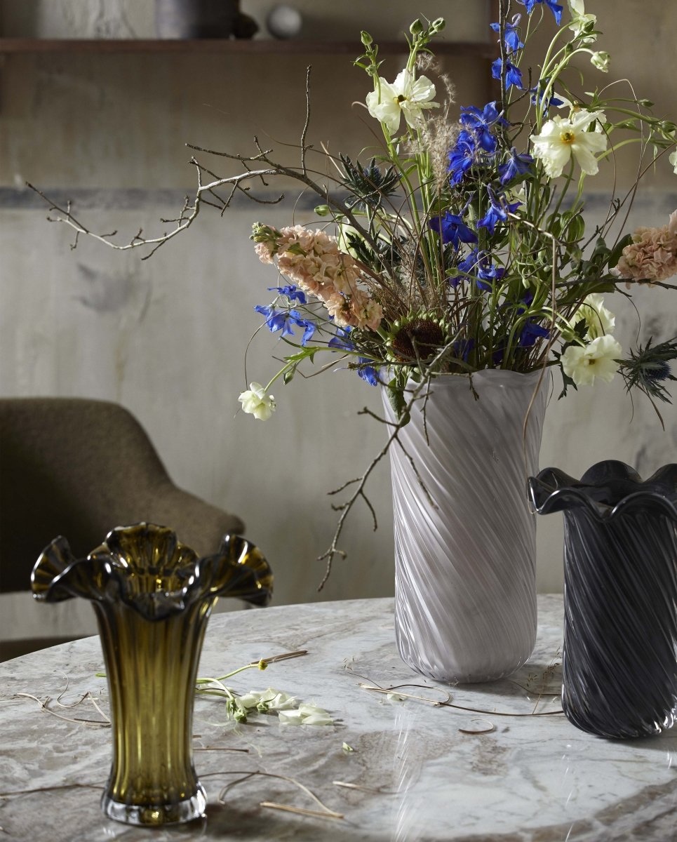 KORO vase, glas - grå - nordal.dk