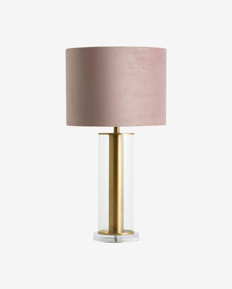 LAMPA bordlampe / lampefod i glas og gyldent metal - h47 cm - nordal.dk