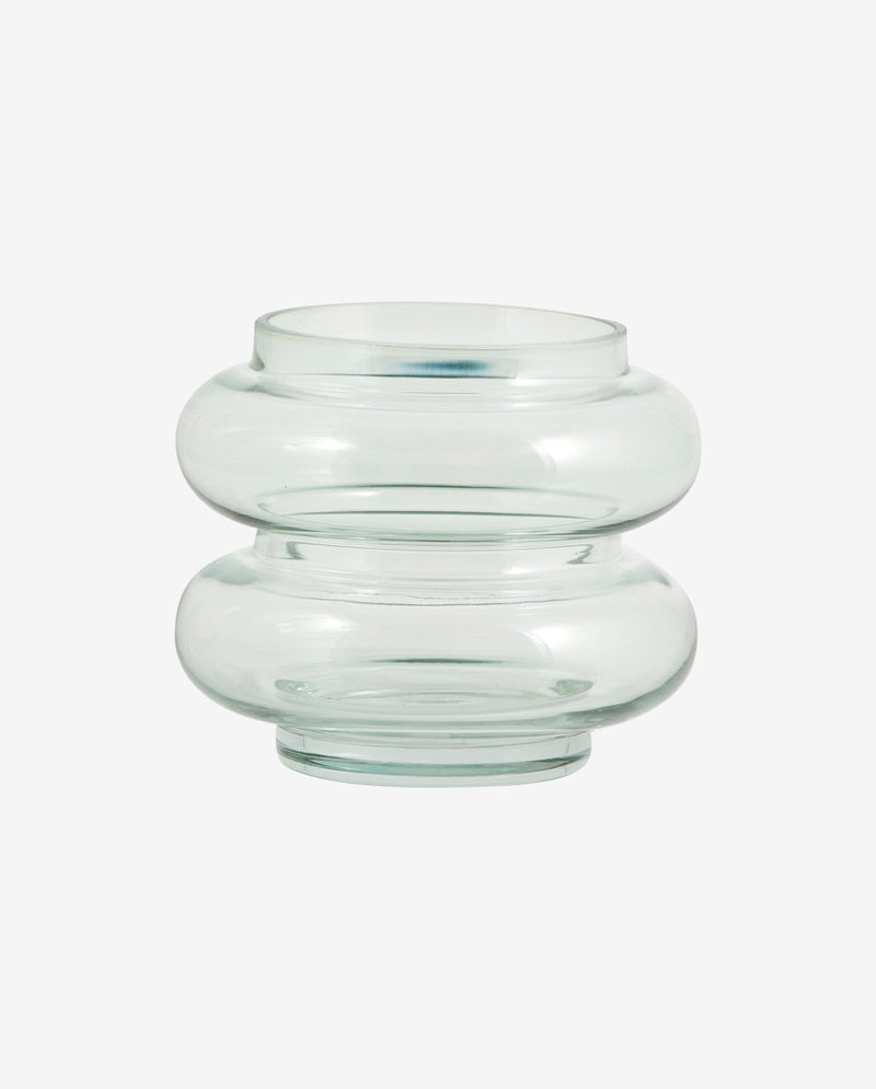 MAUI vase/lysestage i glas - small - h11 cm - lys grøn - nordal.dk