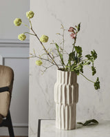 NAGO høj vase i stentøj - medium - h36 cm - creme - nordal.dk