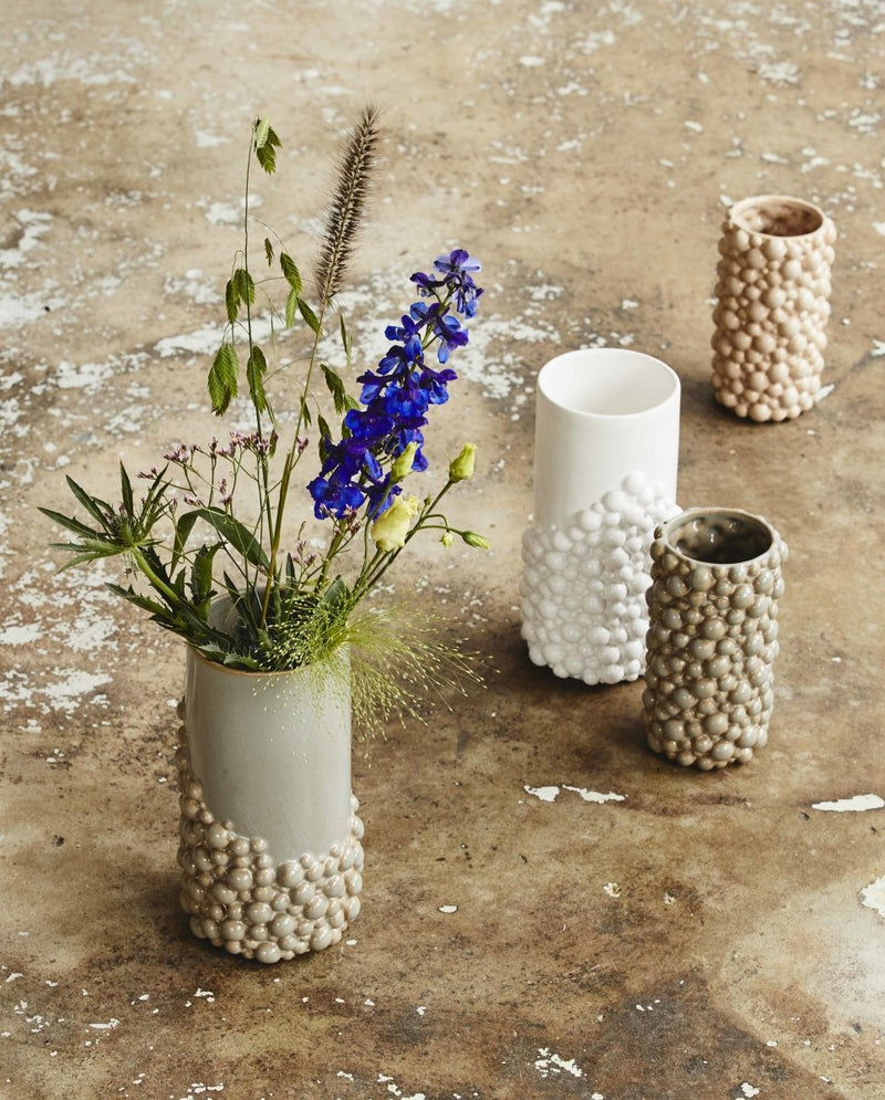 NAXOS vase i keramik - large - h25 cm - grå - nordal.dk