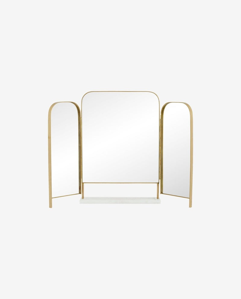 OTUS bordspejl - H57,5 cm - guld/hvid marmor - nordal.dk