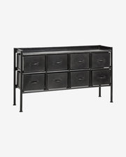 PORTLAND skænk i jern m/8 skuffer - 66x116 cm - sort - nordal.dk