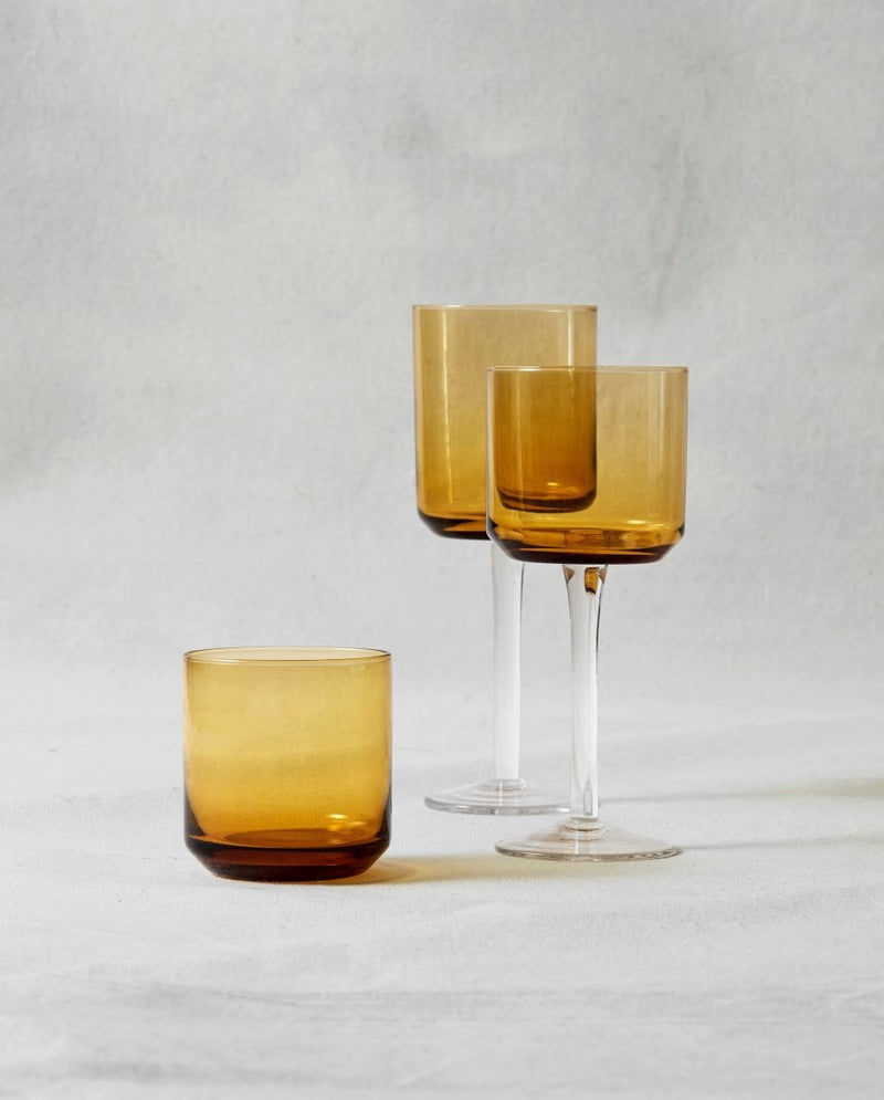 RETRO white wine glass, amber - nordal.dk