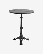 Rundt cafébord i jern og marmor - ø60 cm - sort - nordal.dk