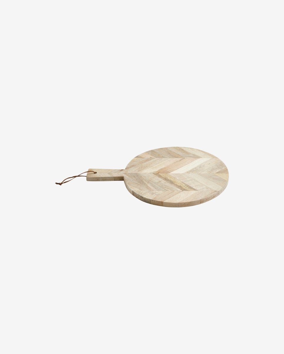 Rundt skærebræt i mangotræ - ø32 cm - natur - nordal.dk