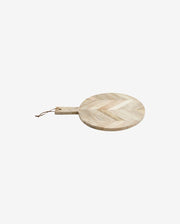 Rundt skærebræt i mangotræ - ø32 cm - natur - nordal.dk
