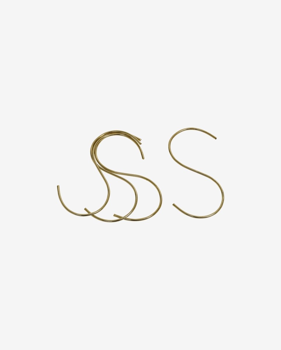 S-krog til håndklædestang - extra slim - messing - nordal.dk