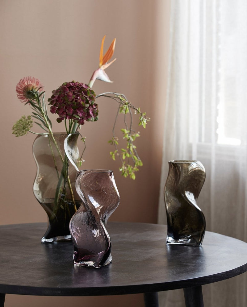 SABLE vase i glas h30 cm - brun - nordal.dk