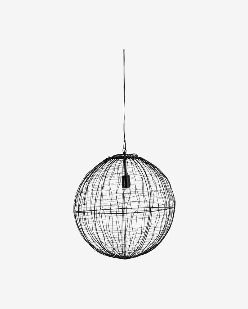 SELENE rund pendel m/trådnet i jern wire - ø50 cm - sort - nordal.dk
