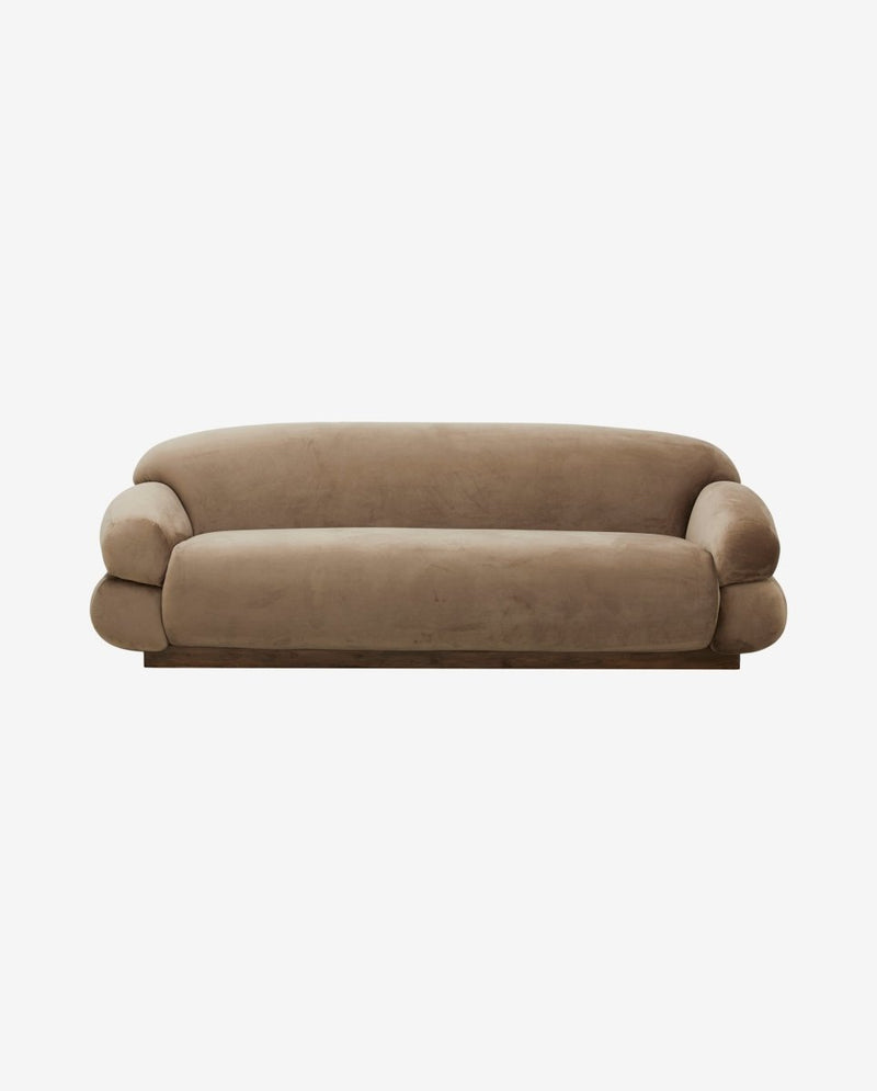 SOF sofa med betræk i velour - L214 cm - lys brun - nordal.dk