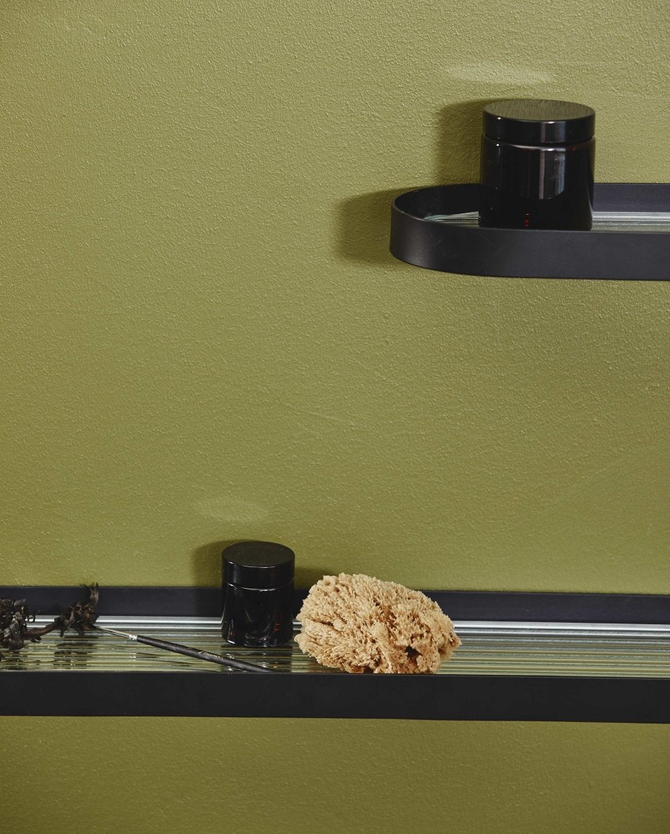 SOTRA hylde i rustfrit stål og glas - L60 cm - sort - nordal.dk