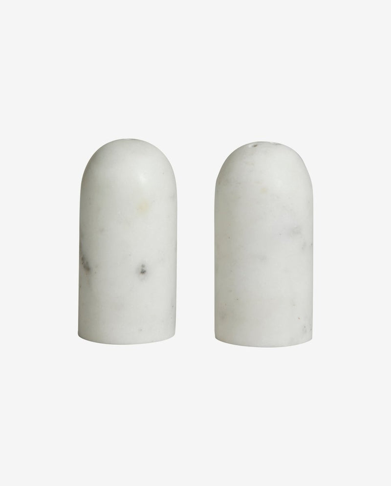 SUMAK salt og peber sæt i marmor - hvid - nordal.dk