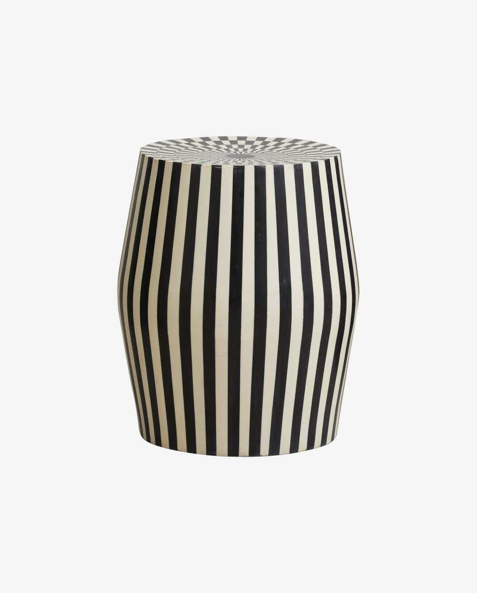 TAURA sidebord/skammel - sort/hvid - nordal.dk