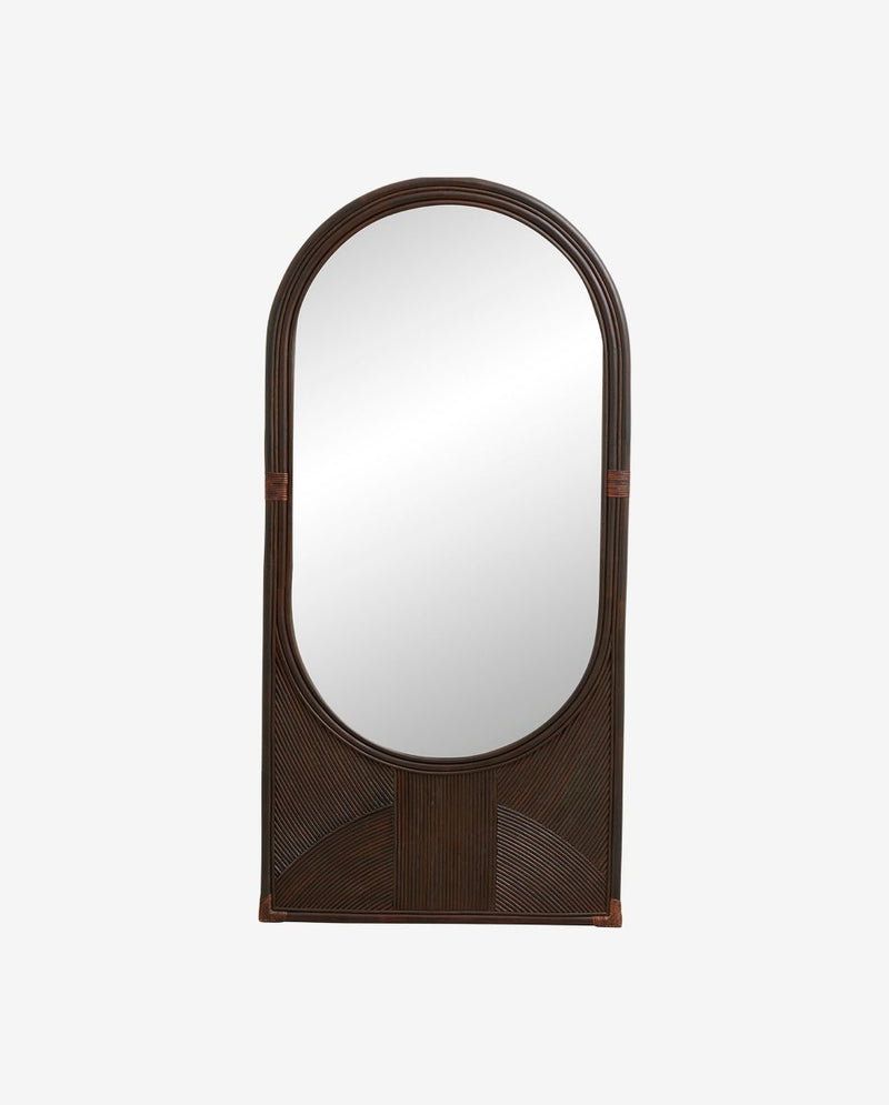 TURA spejl med træramme - 179x87 cm - brun - nordal.dk