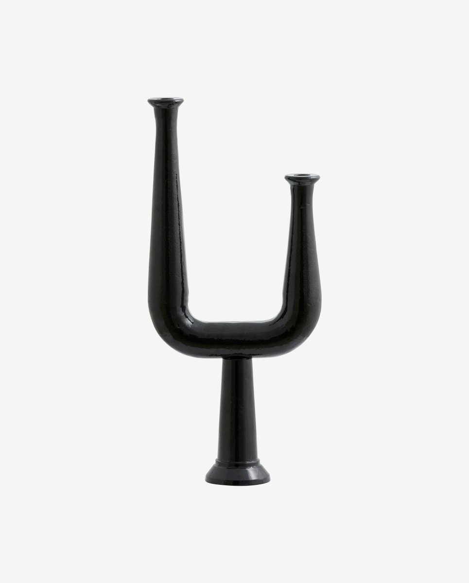 ULOPU 2 armet lysestage - sort - nordal.dk