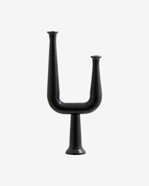 ULOPU 2 armet lysestage - sort - nordal.dk