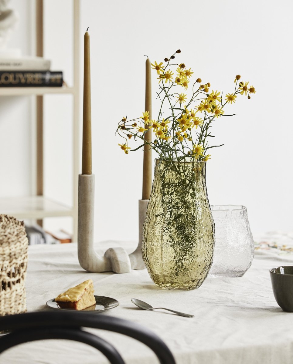 VACA lysestage i marmor - brun - nordal.dk