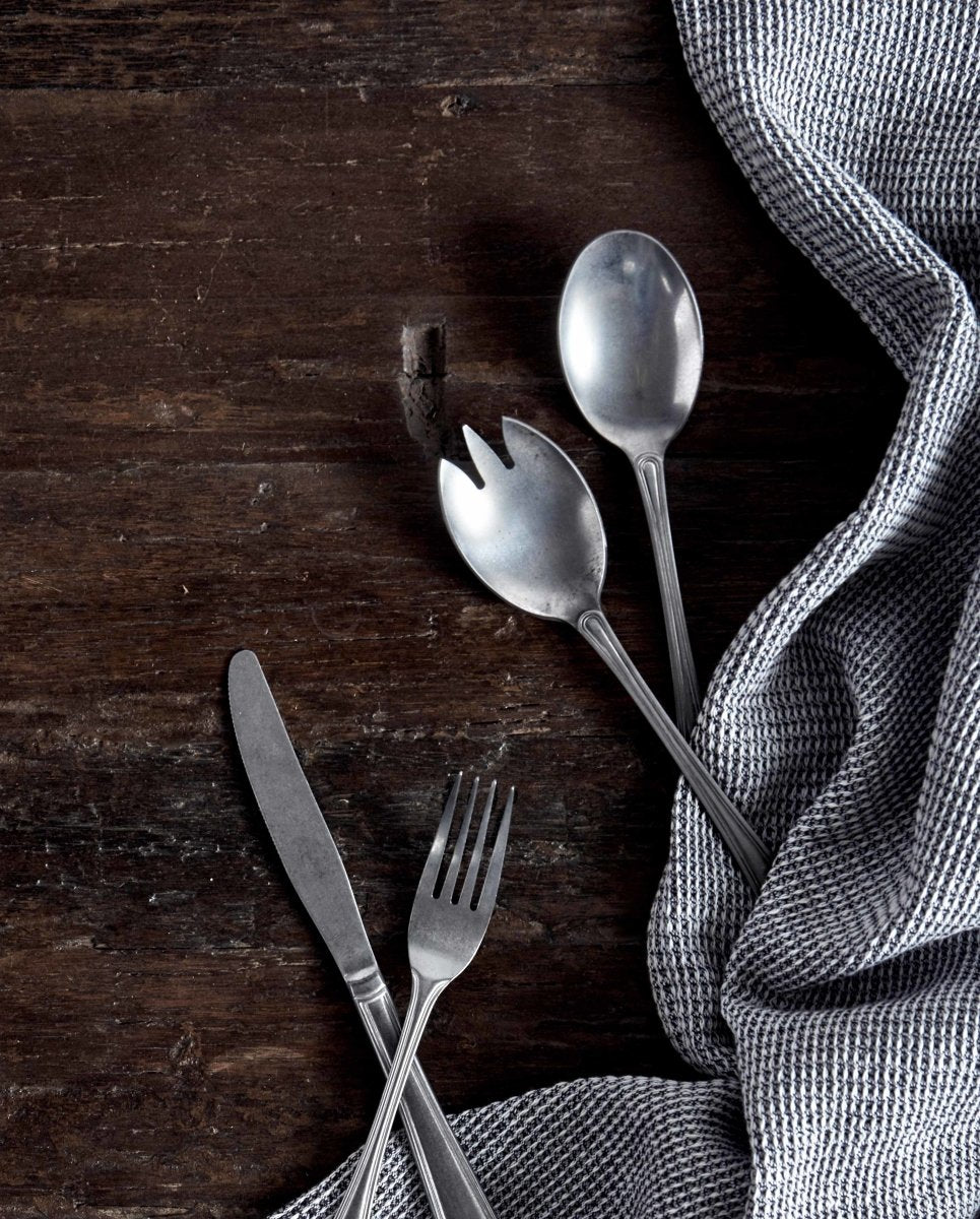 VIVA salatbestik m/vintage look - 2 dele - rustfrit stål - nordal.dk